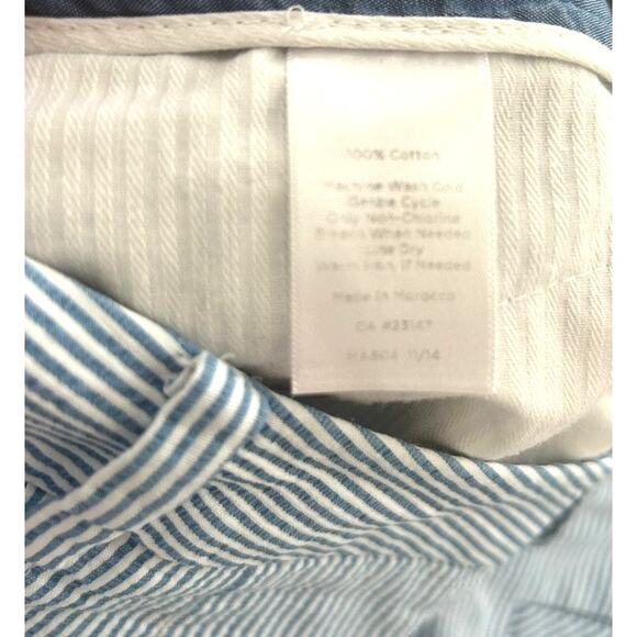 Talbots Seersucker Striped Shorts 8 Blue White Coastal Preppy Resort Classic - Picture 7 of 7